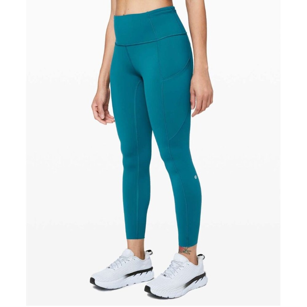 Lululemon Fast Free High Rise Tight 25" Nulux Cyprus Cyprus Teal Size 4